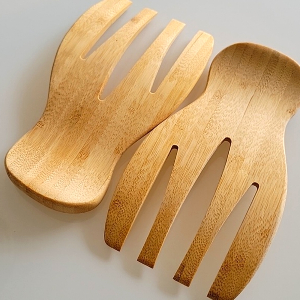 Wood Salad Servers Tossers